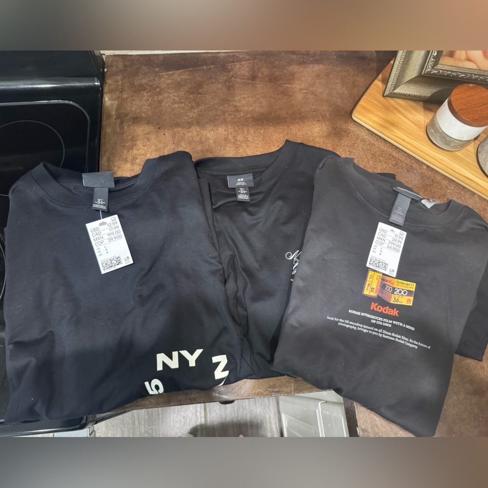 H&M Black Short Sleeve Tees Lot, NWT